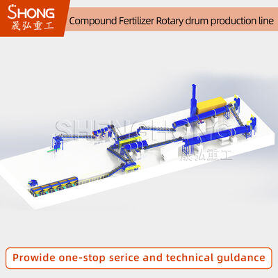 100,000 टन/वर्ष रोटरी ड्रम ग्रेन्युलेटर एनपीके उत्पादन लाइन 20-48% पोषक तत्व सामग्री और अनुकूलित शक्ति के साथ