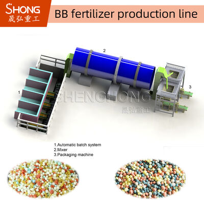 लंबे समय तक सेवा जीवन के लिए 1-5t/h क्षमता कार्बन स्टील या स्टेनलेस स्टील निर्माण के साथ बीबी उर्वरक उत्पादन लाइन